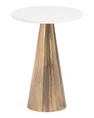 20x15 Solid Marble Top Chiseled Base Accent Table | TJ Maxx