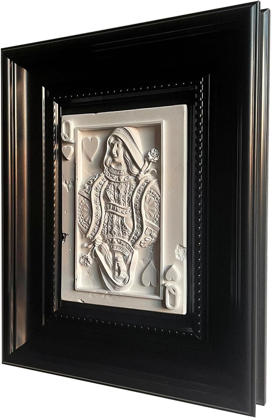 Candumy Framed 3D Poker Wall Art, the Queen of Hearts, Sculpture Mural | Amazon (US)