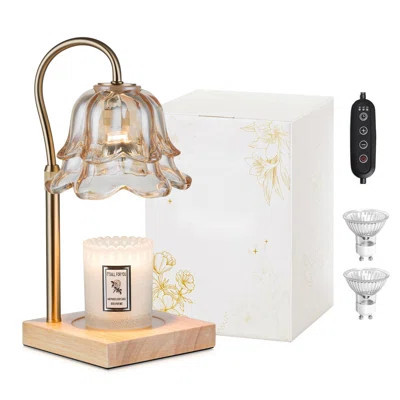 Candle Warmer Lamp With Timer: Flower Gold Candle Lamps Height Adjustable Home Bedroom Decor House Warming Christmas Gift Mothers Valentine's Day Mom | Wayfair North America