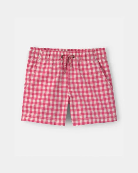 Toddler Boy Gingham Poplin Shorts - Red | Carter's Inc