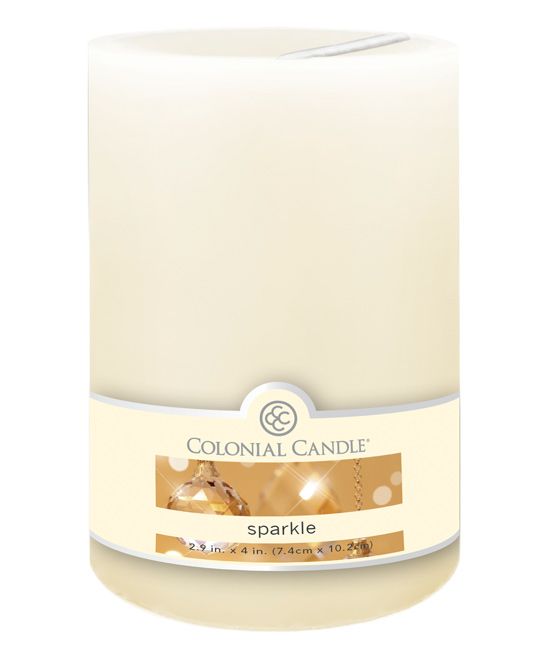 White Sparkle Scented Pillar Candle | zulily