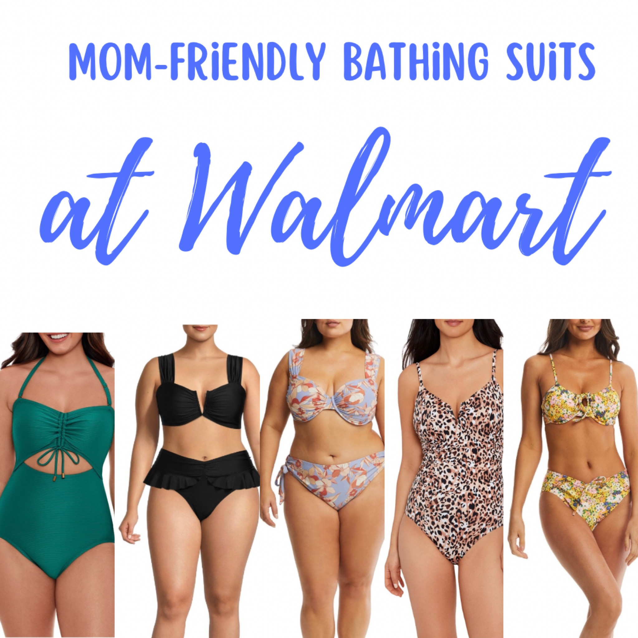 Adorable mom friendly bathing suits at Walmart!  Lots of styles to mix and match online.  Loving these bathing suits for mid size figures 😎.  
⭐️Follow me for more mid size mom fashion! 

#LTKFind #LTKswim #LTKunder50