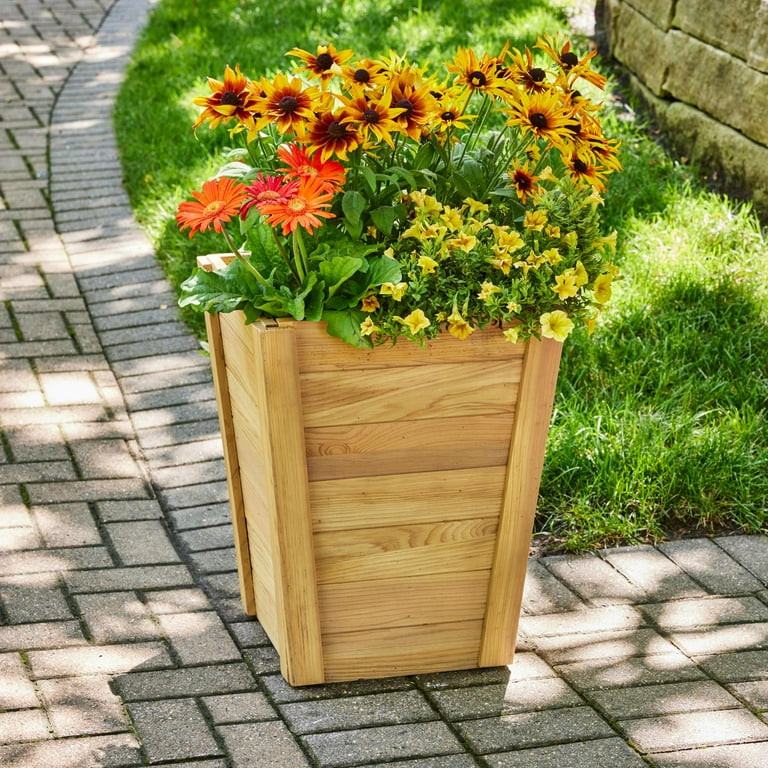 Better Homes & Gardens 16 in Tall Wood Planter | Walmart (US)
