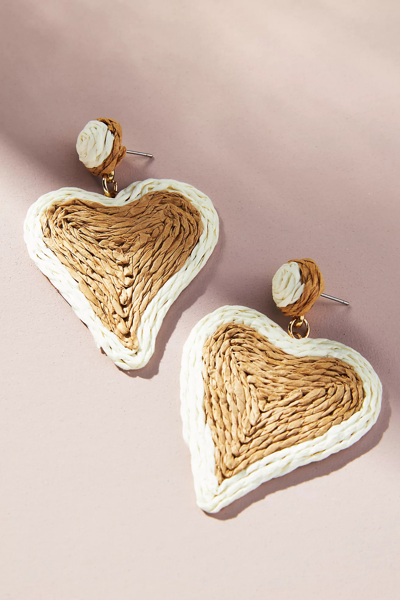 Raffia Heart Earrings | Anthropologie (US)