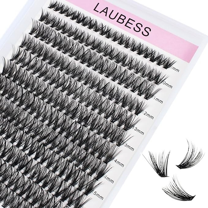 Cluster Lashes 240pcs 40D DIY Eyelash Extension D Curl Long Individual Lashes Mixed Tray Faux Min... | Amazon (US)
