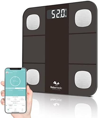 Balança Digital Corporal Bioimpedância c/Aplicativo Bluetooth Smart App - Relaxmedic | Amazon (BR)