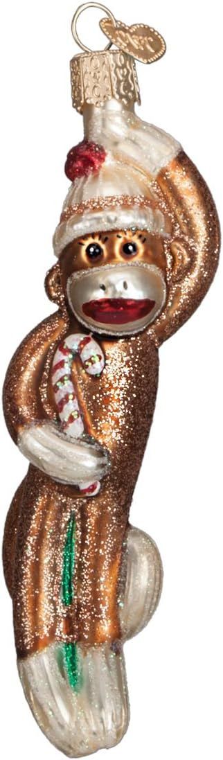 Old World Christmas Kids Toy Collection Glass Blown Ornaments for Christmas Tree Sock Monkey | Amazon (US)