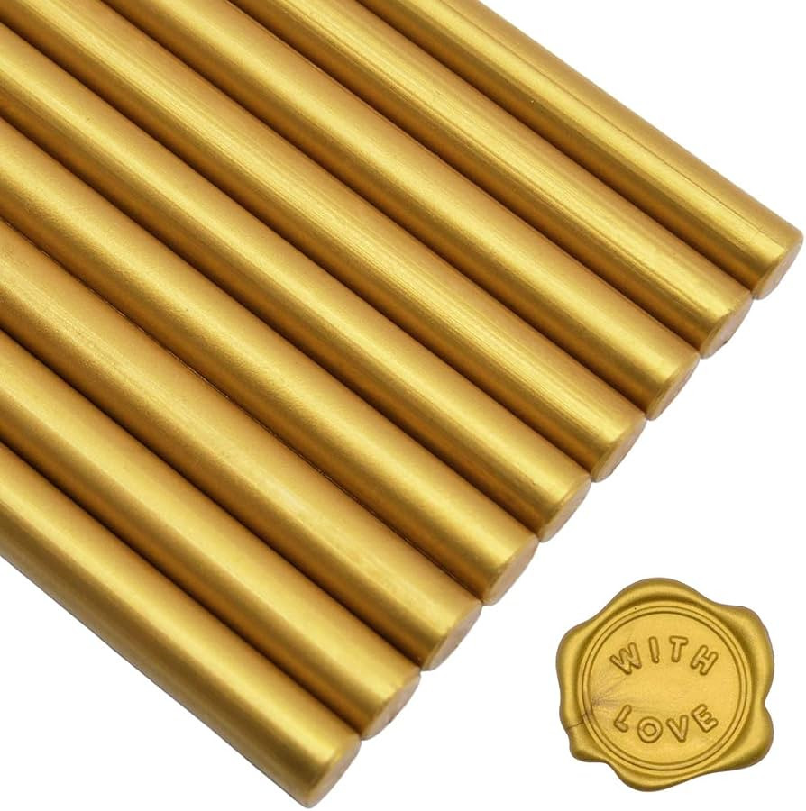 Brass Gold Glue Gun Sealing Wax Sticks for Large Size Glue Gun, Pack of 12 | Amazon (US)