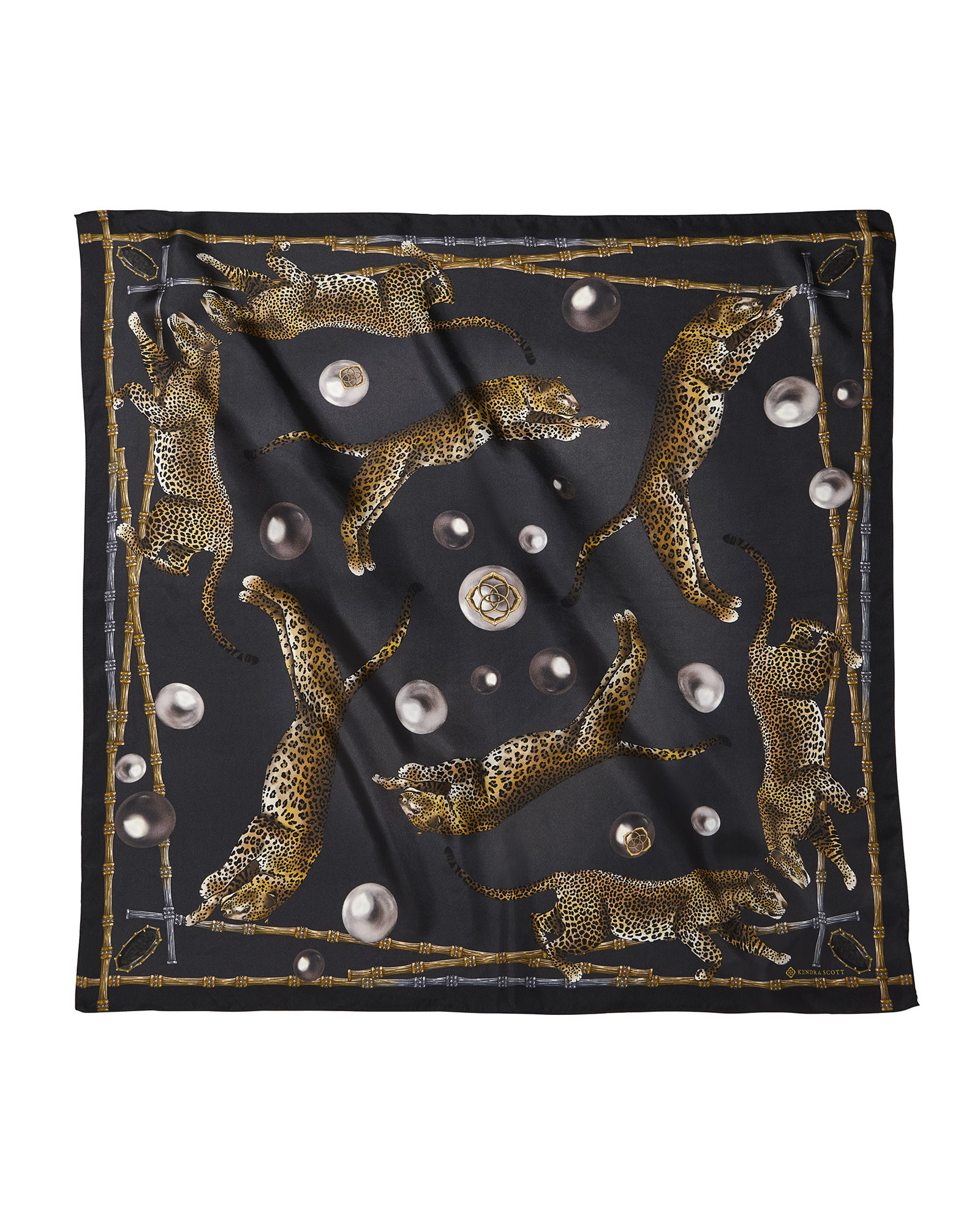 Jaguar Square Scarf in Black | Kendra Scott