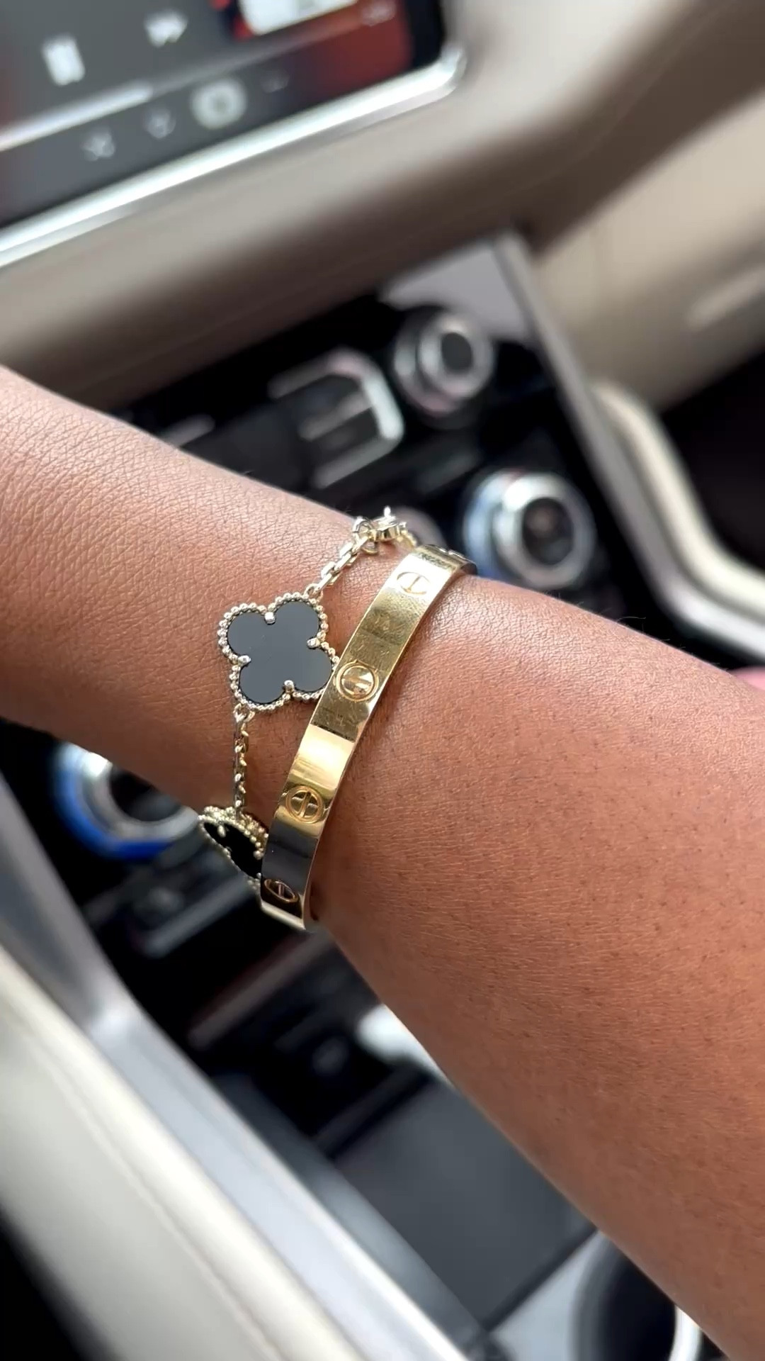 Loving today’s bracelet stack!! Clover bracelet from Etsy! Looks great with my authentic Cartier love bracelet!

#LTKdayinmylife
