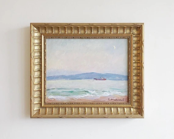 Luna Seascape Original Vintage Seascape Painting Signed Framed | Etsy (US)