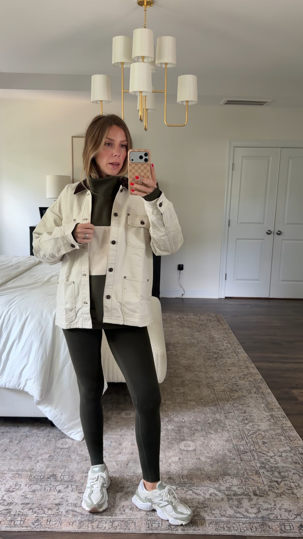 Wearing a small in jacket and sweatshirt