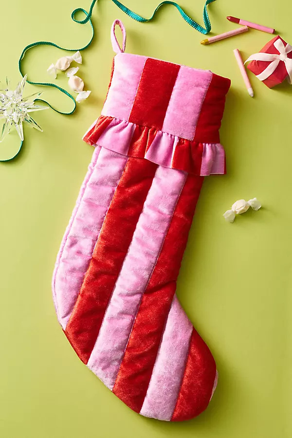 Ruffled Stripe Stocking | Anthropologie (UK)