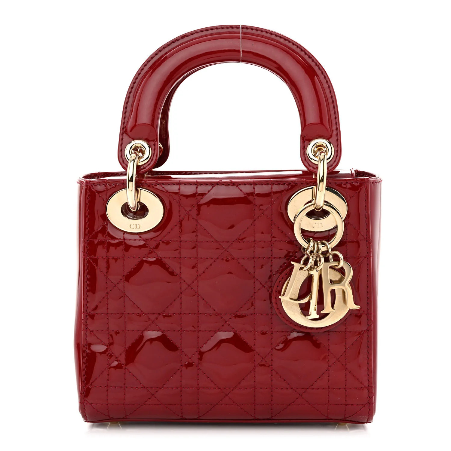 Patent Cannage Mini Lady Dior Red | FASHIONPHILE (US)