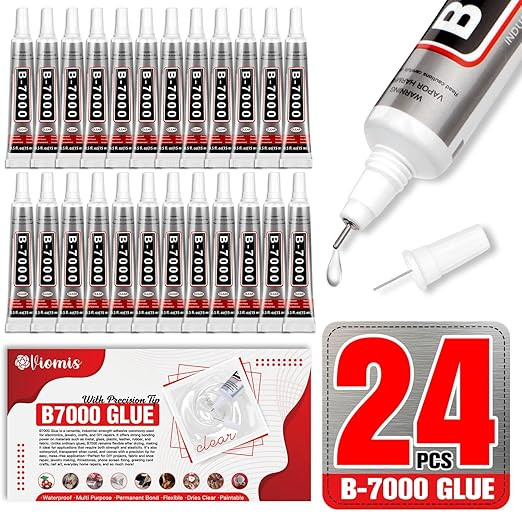 B7000 Bedazzling Glue (24 Pack, 15ml), Clear Rhinestone Jewelry Adhesive with Precision Tip for C... | Amazon (US)