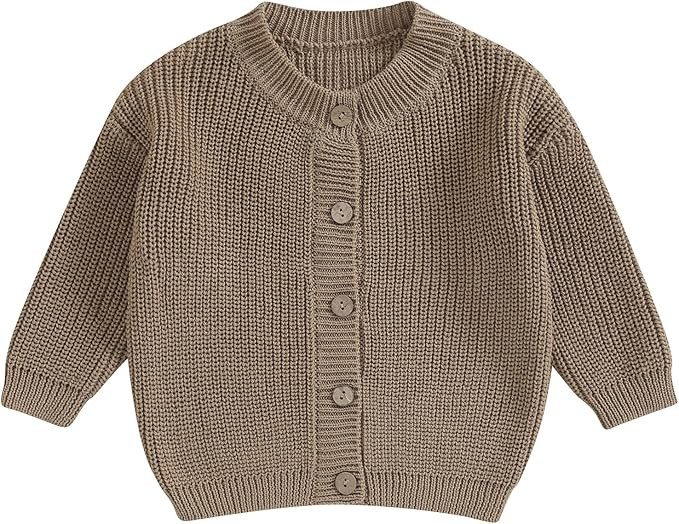 FOMOYUU Toddlers and Newborn Baby Girls Boy Cardigan Sweater Long Sleeve Button Up Knit Sweatshir... | Amazon (US)