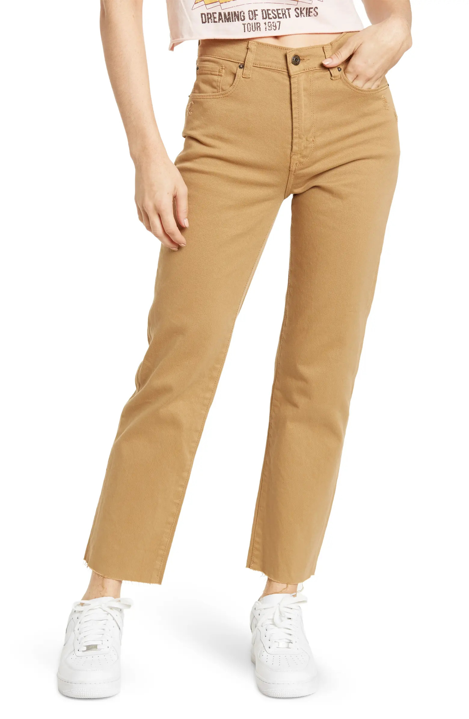 Distressed High Rise Straight Leg Jeans | Nordstrom Rack