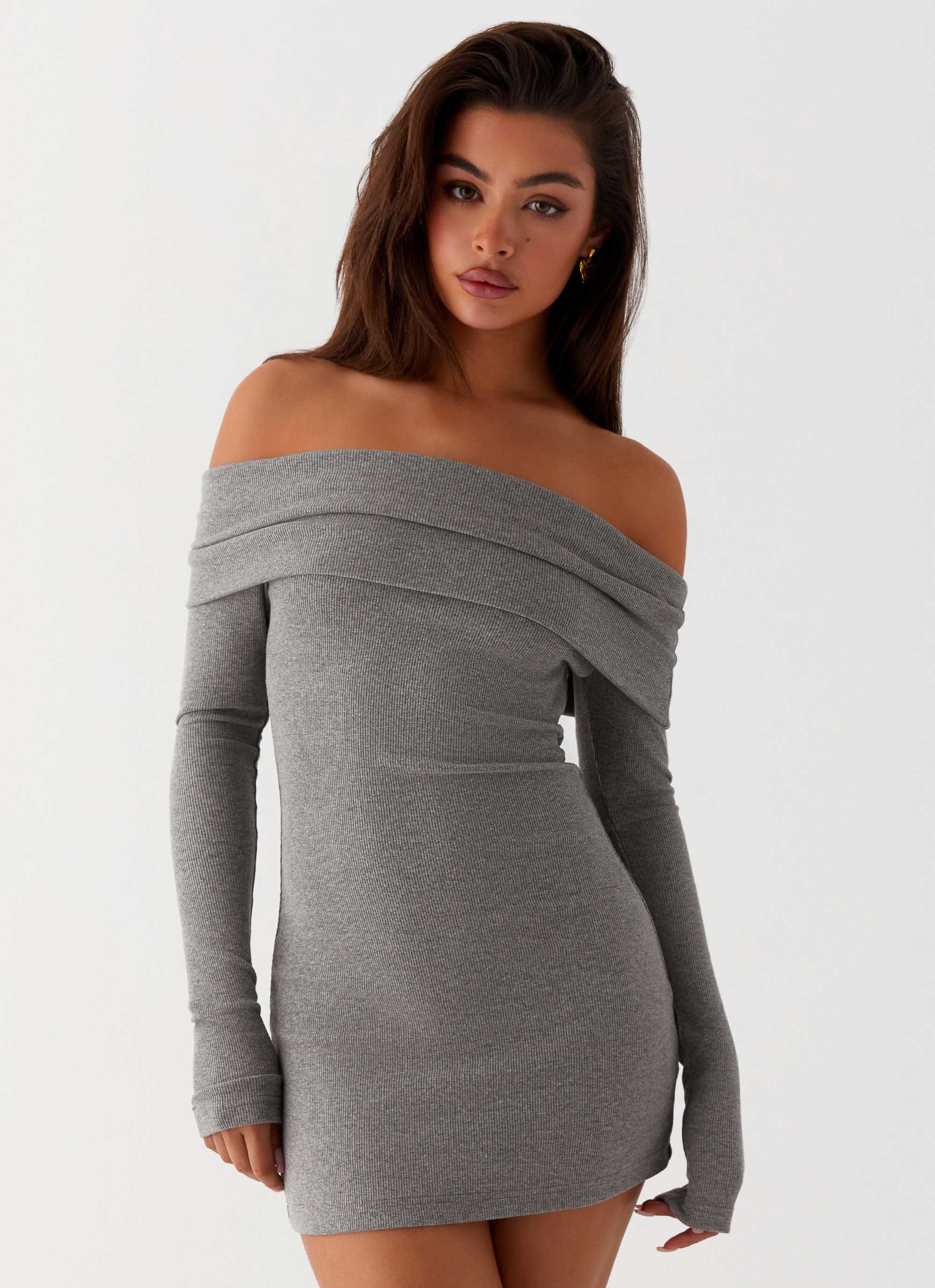 Tanzia Knit Mini Dress - Charcoal | Peppermayo (Global)