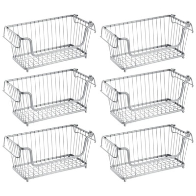 mDesign Stackable Storage Basket with Handles, 6 Pack | Target