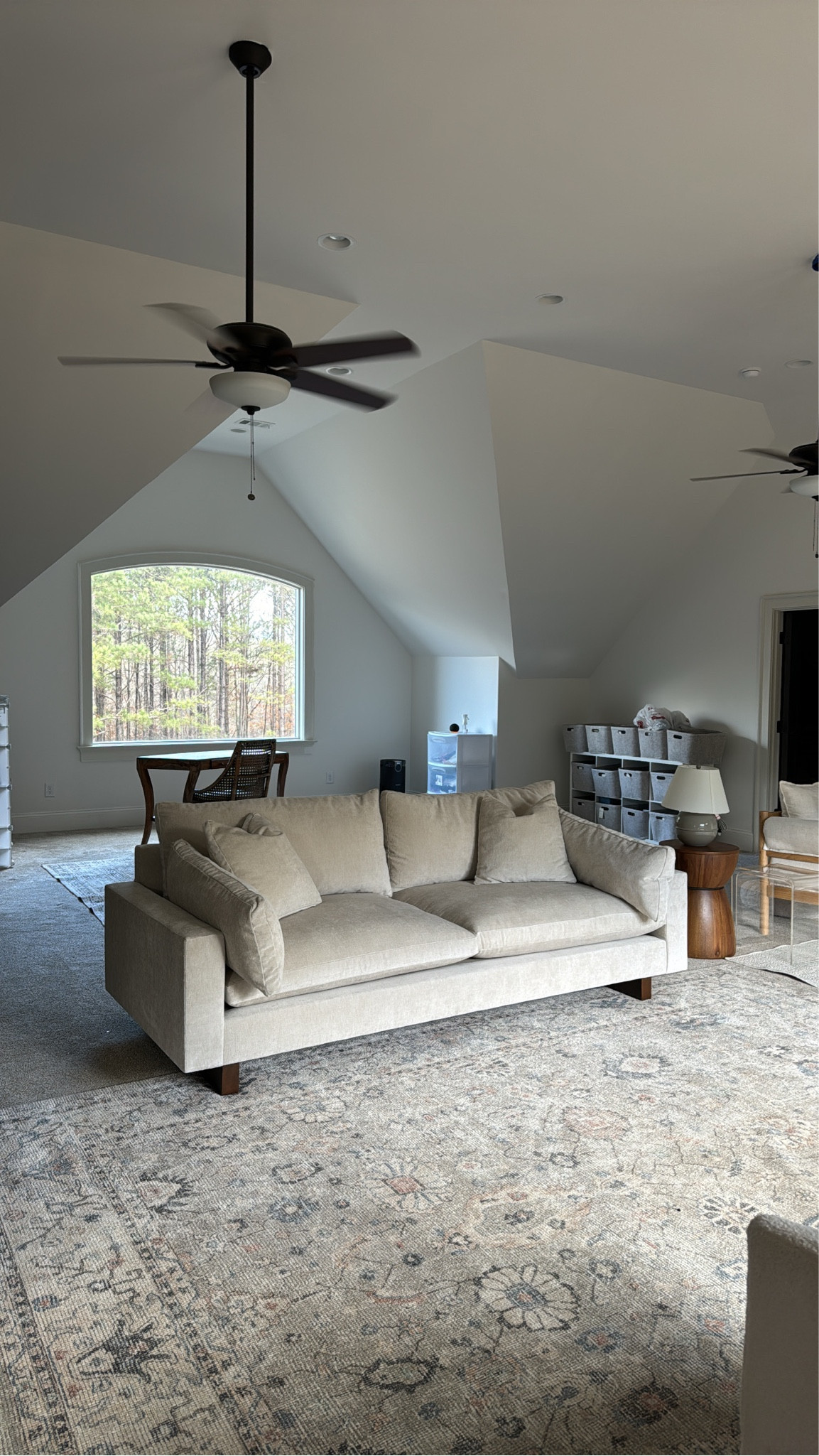 New sofa in my office 🤩 color: sand distressed velvet. 92” standard depth 

#LTKhome #LTKstyletip