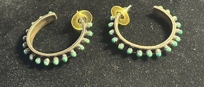Vintage Navajo Sterling Silver Turquoise Earrings 11.4 Grams | eBay US