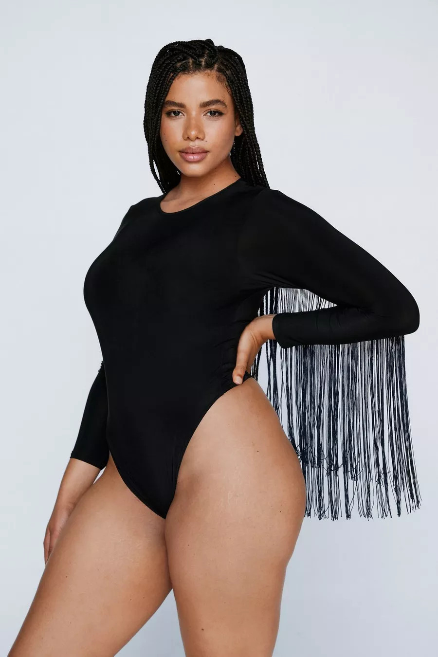 Plus Size Fringed Long Sleeve Bodysuit | Nasty Gal (US)