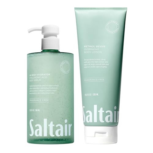 Saltair Body Care Duo – Hyaluronic Acid Body Serum + Retinol Revive Night Lotion, Hydrating & Firming Body Moisturizers for Smoother, Plumper Looking Skin | Amazon (US)