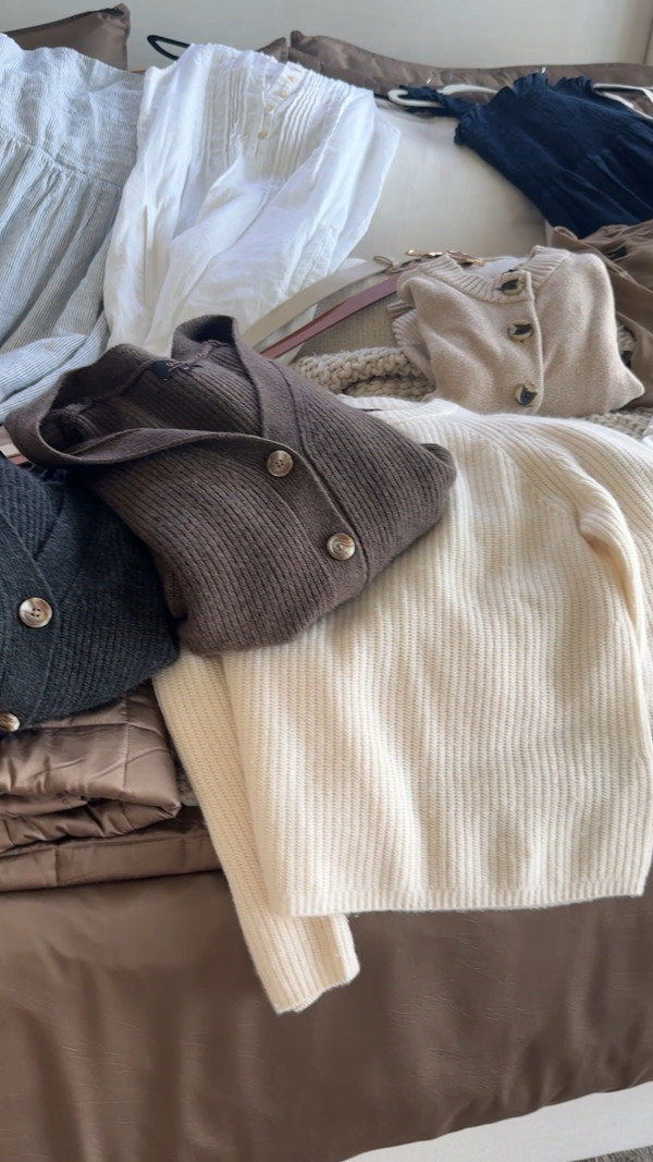 Laying out my fall capsule wardrobe, and I can’t believe every single piece is from…