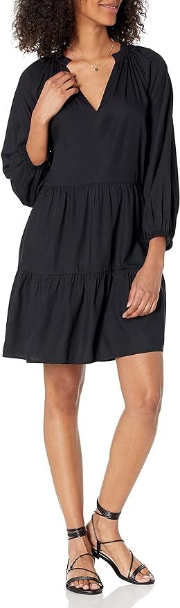 The Drop Women's @Caralynmirand Ruffle-Neck Tiered Mini Dress | Amazon (US)