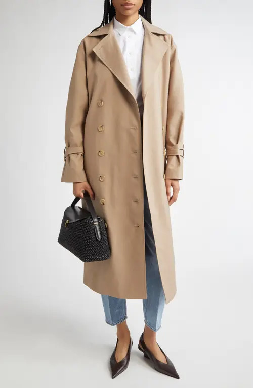 TOTEME Signature Water Repellent Trench Coat in Khaki at Nordstrom, Size 00 Us | Nordstrom