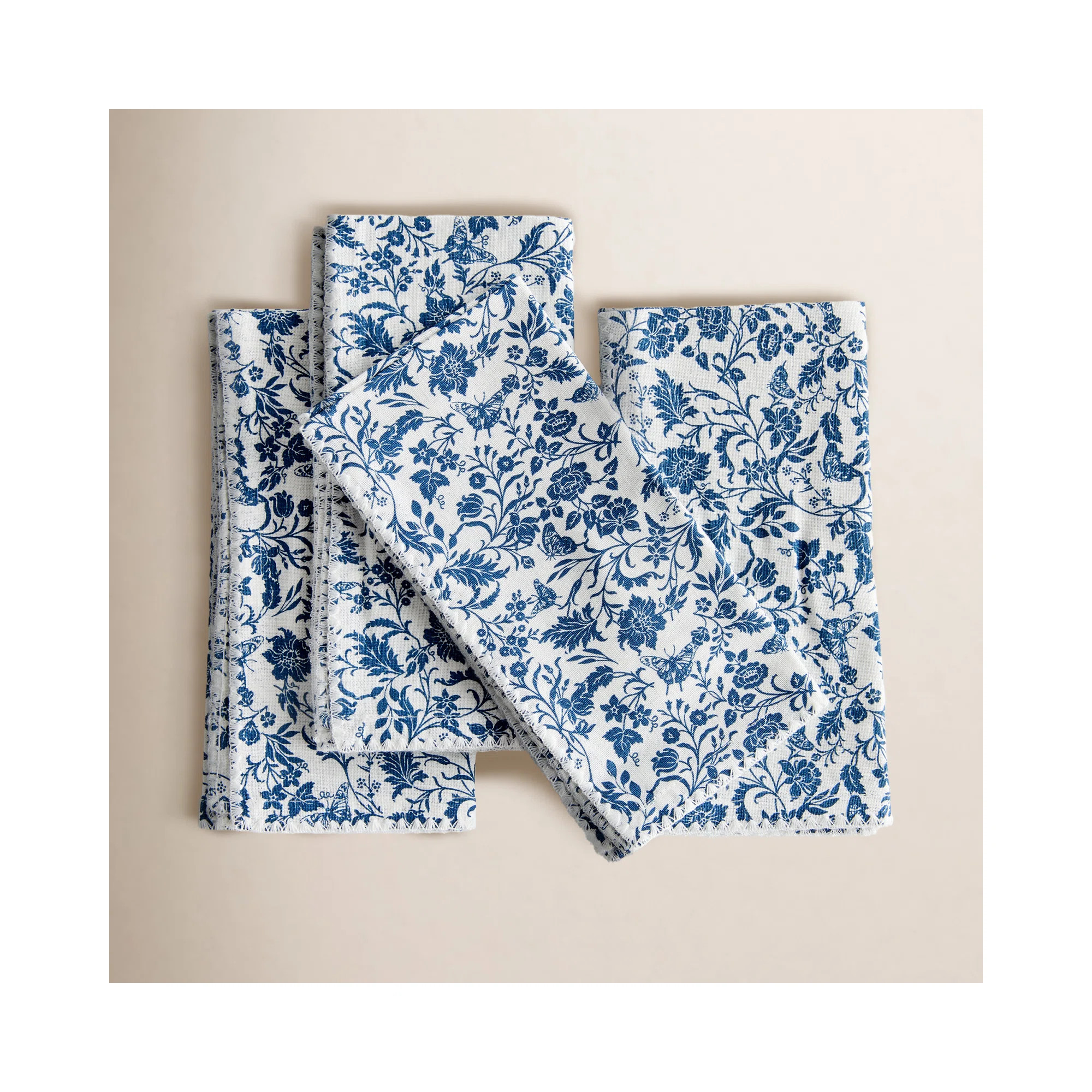 Atoka Nuit Bleue Cotton Dinner Napkins in Blue (Set of 4) | Birch Lane