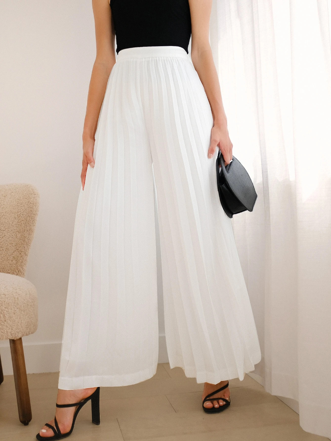 SHEIN Pleated Wide Leg Pants | SHEIN