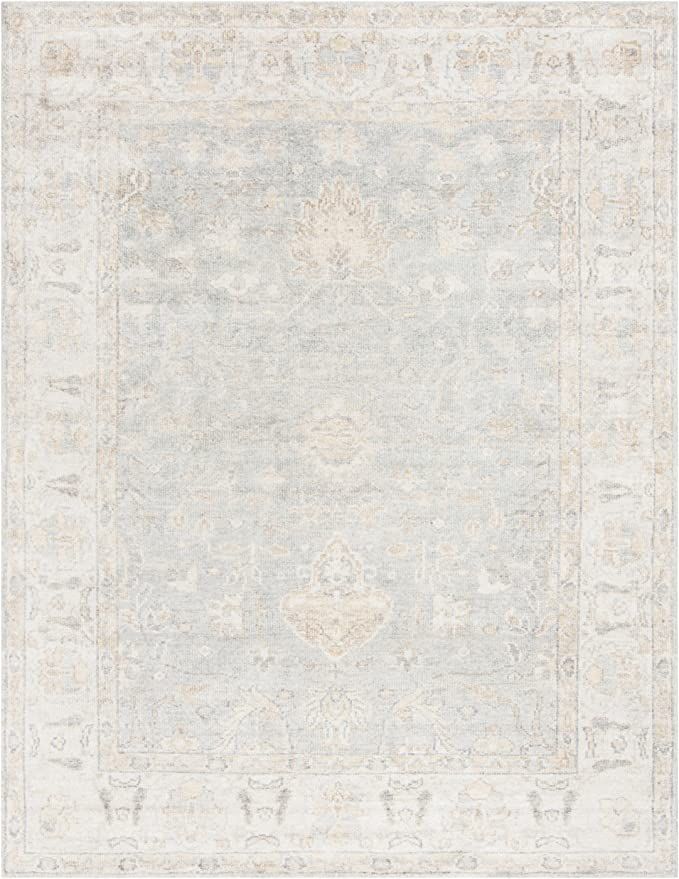 SAFAVIEH Maharaja Collection 8' x 10' Light Blue/Ivory MHJ415A Hand-Knotted Traditional Premium V... | Amazon (US)