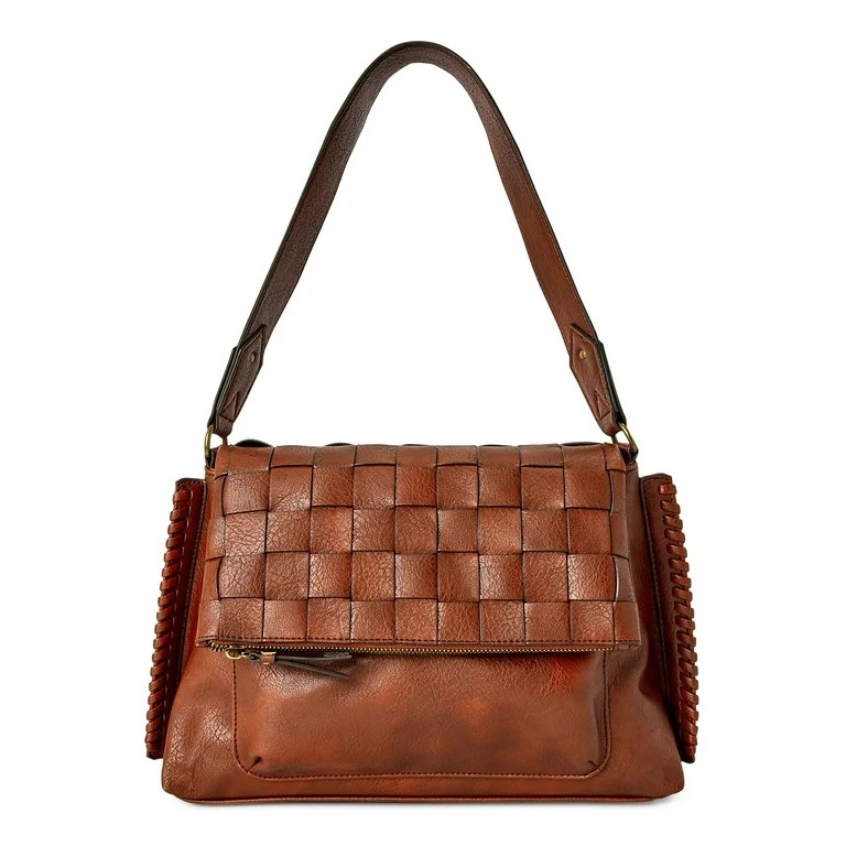 Time and Tru Women’s Heidi Flap Shoulder Bag Brown | Walmart (US)
