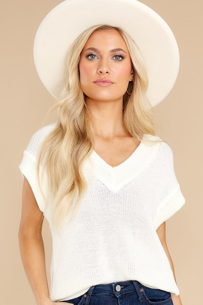 Feeling Accomplished Ivory Sweater | Red Dress 