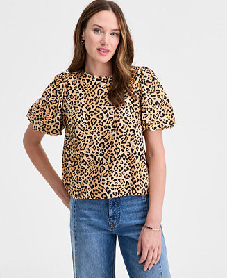 Woven Puff-Sleeve Top, Macy's Exclusive | Macy's