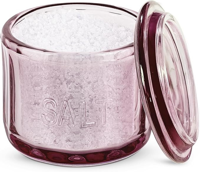 KooK Glass Salt Cellar, with Lid, Embossed Pressed Glass, Clear Storage Container, for Coffee, Su... | Amazon (US)