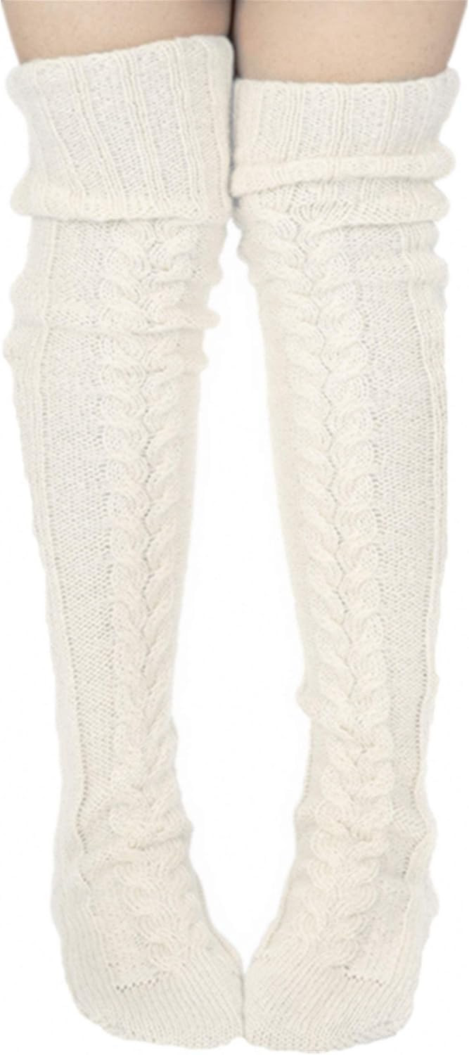 Women’s Cable Knit Over Knee Socks | Amazon (US)
