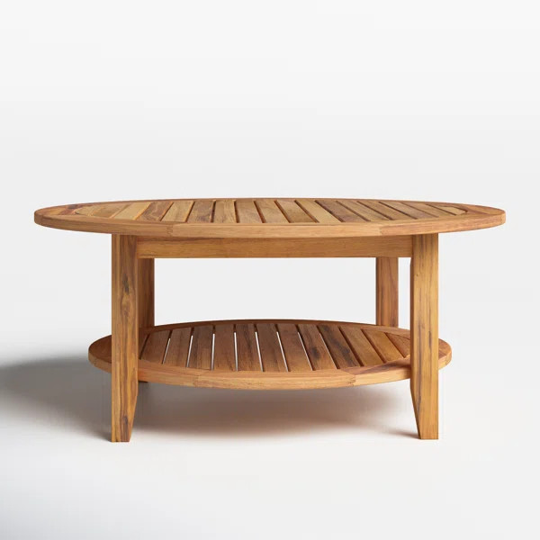 Summerton Round Teak Outdoor Coffee Table | Wayfair North America