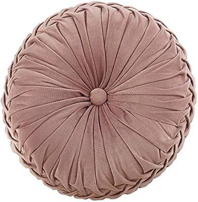 Syhonic Round Pintuck Throw Pillow Handcrafted Pumpkin Velvet Floor Pillows Home Decorative Floor... | Amazon (US)