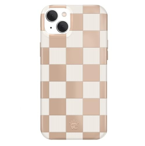 VELVET CAVIAR Checkered Phone Case for iPhone 15 for Women - Compatible with MagSafe - 10ft Drop Tested - Girly Cute Protective Designer Cover - Nude Neutral Aesthetic | Amazon (US)