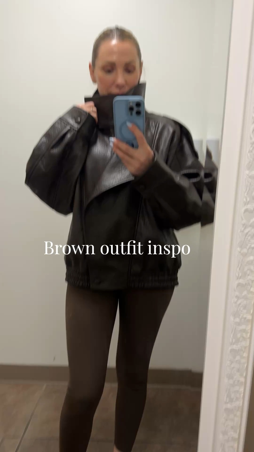 Current outfit obsession 
Brown jacket brown leggings brown Tokyo sneakers 

OOTD 

#LTKdayinmylife #LTKootd #LTKgrwm