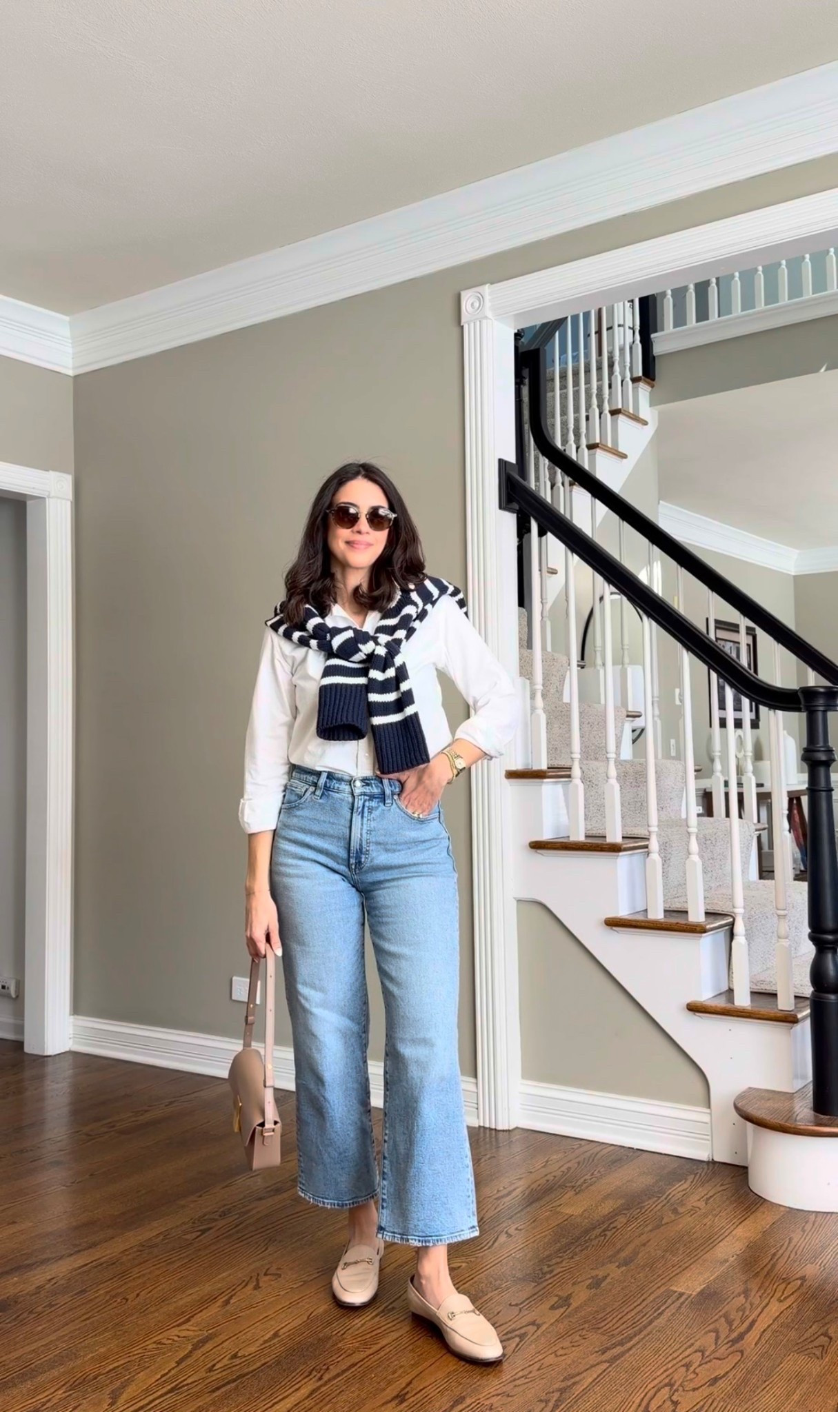 Spring capsule outfit with jeans 
Jeans are 25% off now
I’m 5’6” and they run TTS. 

#LTKSeasonal #LTKSaleAlert #LTKOver40