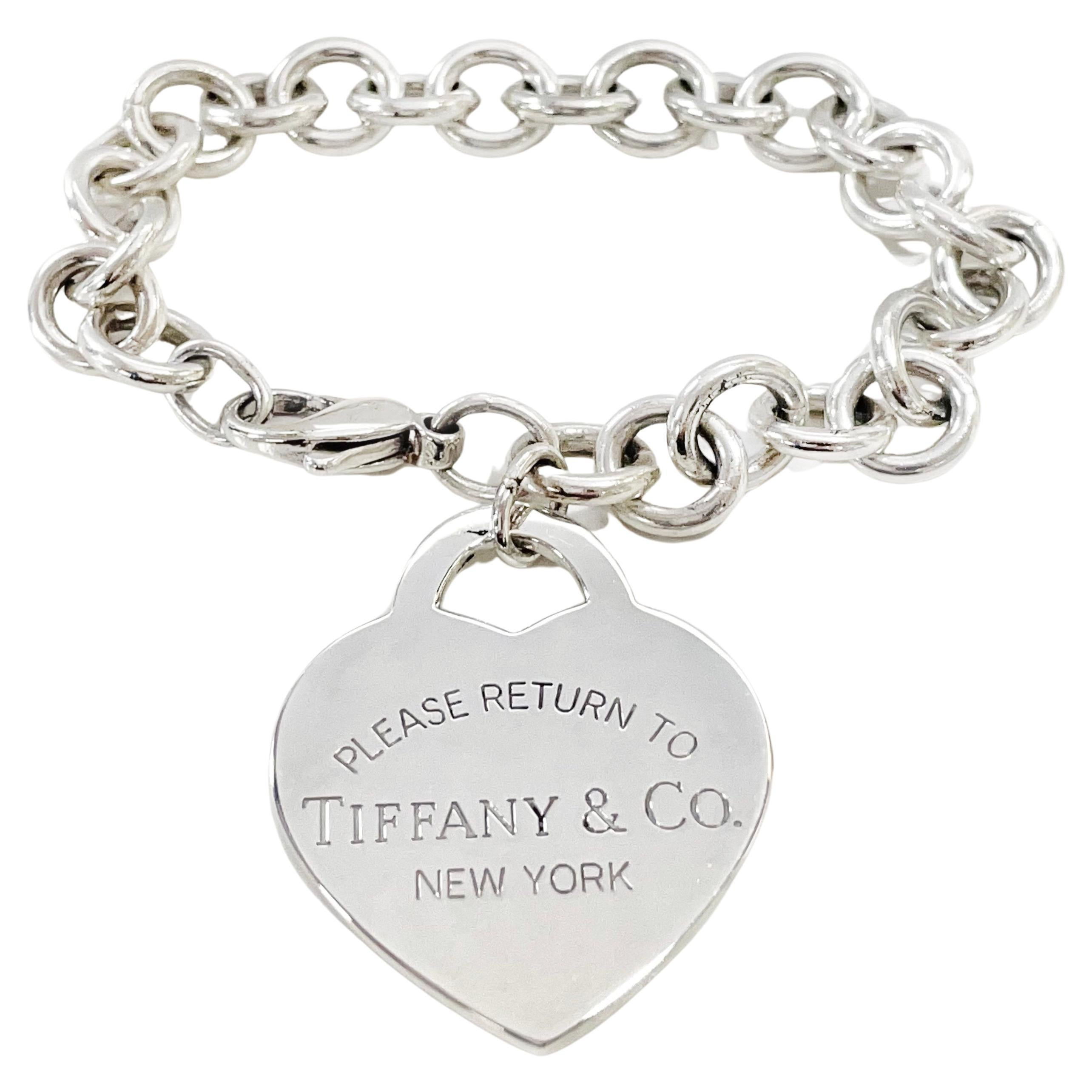 Tiffany & Co. Sterling Silver Large Heart Bracelet | 1stDibs