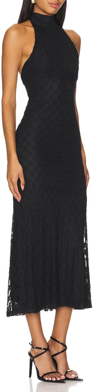 JLCNCUE Women's Elegant Halter Neck Floral Lace Mermaid Maxi Dress Sleeveless Open Back Cocktail ... | Amazon (US)