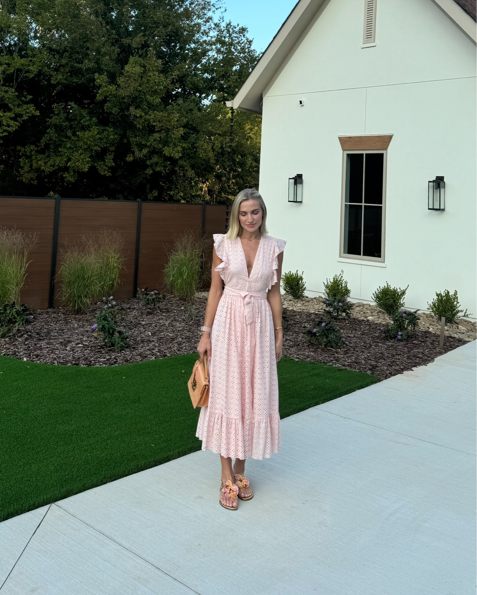 Cutest baby shower outfit 🌸🤍 This dress is quite open in the front so I added a safety pin to close it up a little more 😊

#LTKShoeCrush #LTKStyleTip #LTKItBag