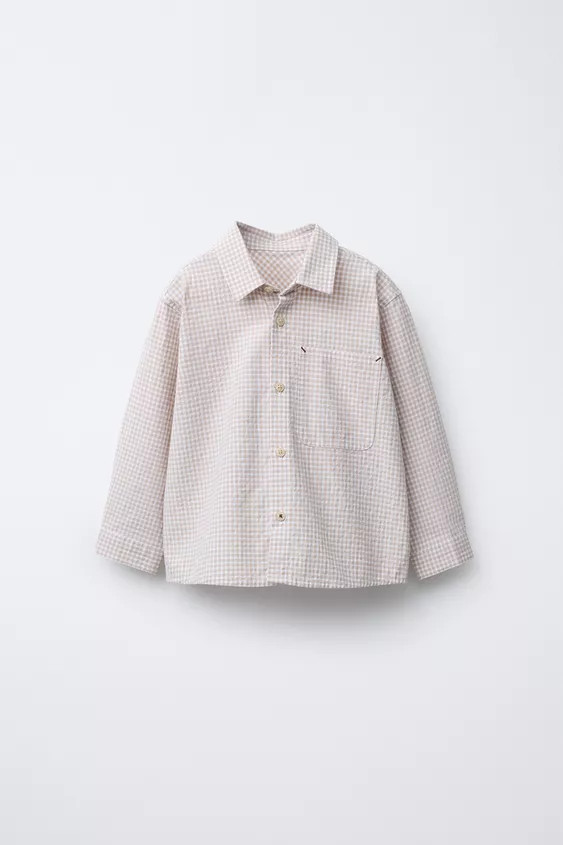 GINGHAM SHIRT WITH POCKET | Zara UK