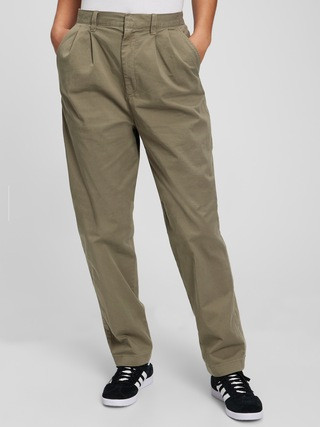 High Rise Pleated Khaki with Washwell | Gap (US)