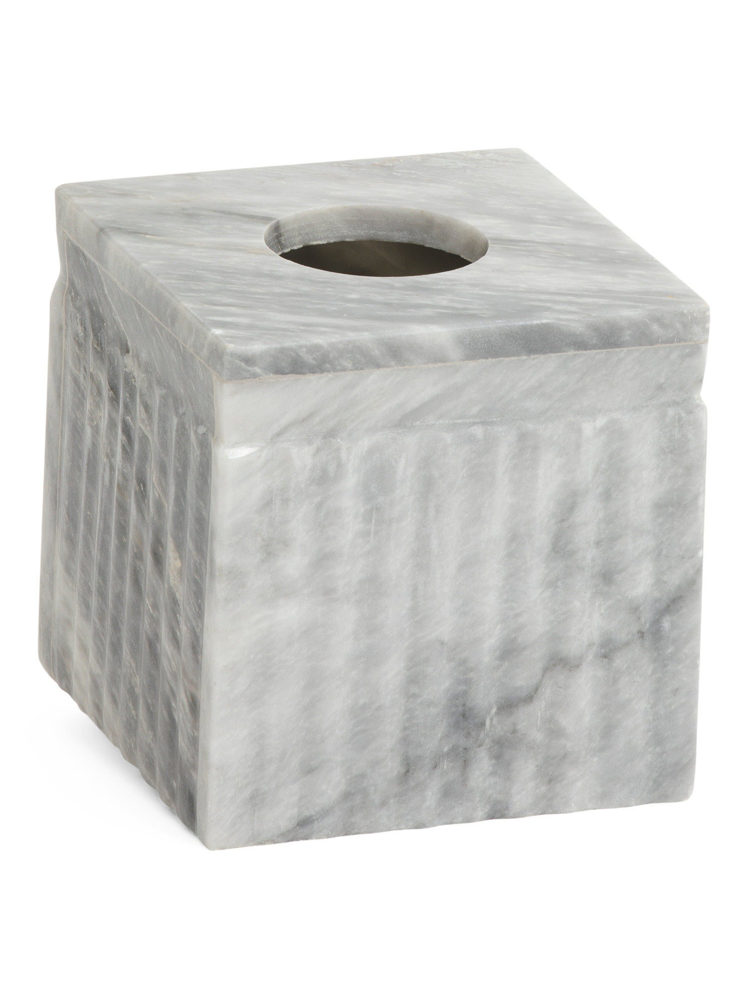 Ribbed Marble Tissue Box Cover | TJ Maxx