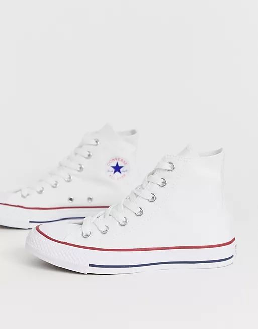 Converse Chuck Taylor All Star Hi canvas sneakers in white | ASOS (Global)